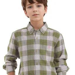 RARE ONES Boys Button-Down Collar Checked Cotton Casual Shirt-image-98