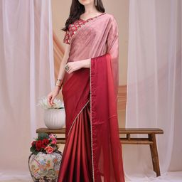 GLAMONY Ombre Beads and Stones Pure Silk Saree-image-58