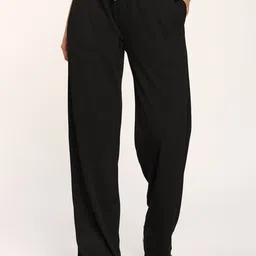Aumbe Women High-Rise Straight Fit Wide Leg Trousers-picture-12