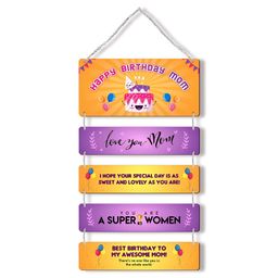 Regalo Casila Yellow & Purple Printed Mom Quote WoodenWallHanging-image-5