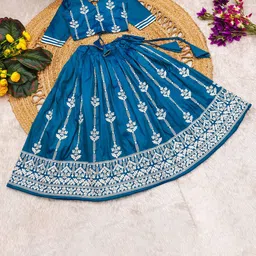 BAESD Girls Embroidered Thread Work Lehenga With Blouse-54