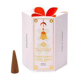 Pujashree Products Global Pvt Ltd. Natural White Nagchampa Dhoop Cones - 40Pcs-image-92