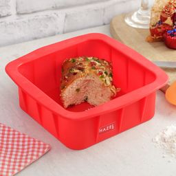 Hazel Small Silicon Square Shaped Cake Mould Red - 15 cm image 2