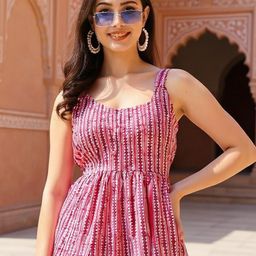 Istyle Can Women Vertical Stripe Printed Scoop Neck Sleeveless Peplum Top-picture-10