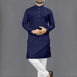AWM Men Cotton Embroidered Straight Kurta-image-91