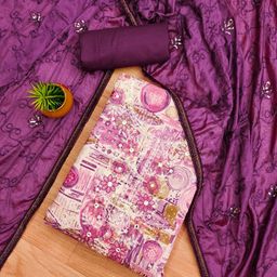 LeeliPeeri Designer Printed Unstitched Dress Material-image-29