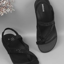 Mochi Women Embellished Open Toe Flats-81