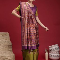 Mitera Ethnic Motifs Silk Blend Chanderi Saree-image-11