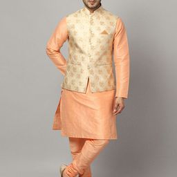 Ethluxis Men Regular Dupion Silk Kurta with Churidar-37