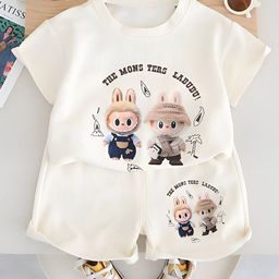Googo Gaaga Girls Printed Round Neck Pure Cotton T-Shirt With Shorts-image-21