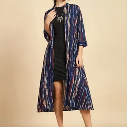 Azira Women Printed Longline Shrug-11