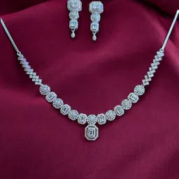 Anouk Rhodium Plated Cubic Zirconia Stone-Studded Jewellery Set-15