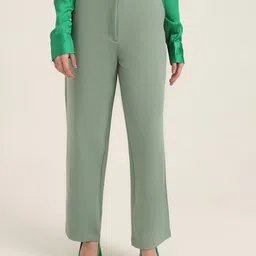 AMSWAN Women Smart Straight Fit High-Rise Trousers-picture-28