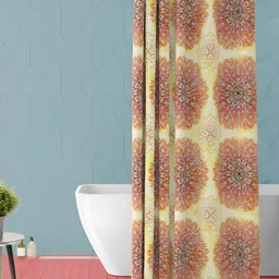 ArtzFolio Yellow & Brown Printed Waterproof Shower Curtain-9
