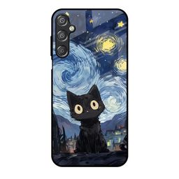 QRIOH Midnight Whiskers Printed Samsung Galaxy F15 5G Silicone Back Case-image-61
