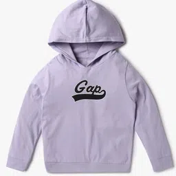 GAP Girls Brand Logo Printed Pure Cotton Hooded Sweatshirt-image-99