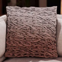 Khaabka Brown & White Abstract Satin Square Cushion Covers-image-3