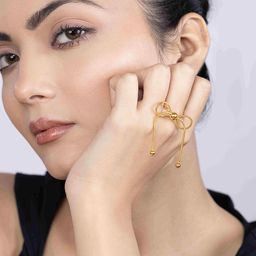 KAORI BY SHREYA AGARWAL Gold Plated Bow Knot Finger Ring-image-62