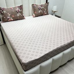 Pure Decor Royal Majestic Brown Printed 500TC Pure Cotton King Bedsheet Set 2.74m x 2.74m-image-18