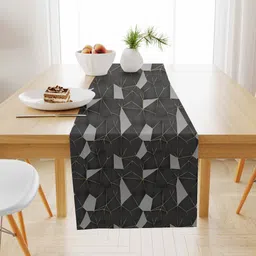 STITCHNEST Black & Grey Printed TableRunner-4