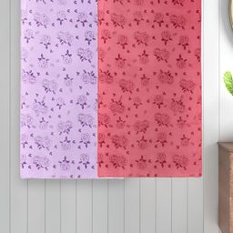 Myntra Elegant Homes Purple & Pink 2 Printed Cotton 300 GSM Bath Towel-image-86