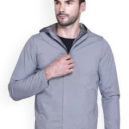 SANHOK Men Hooded Solid Lightweight Sporty Jacket-48