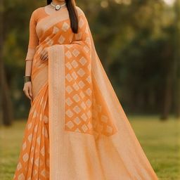 Moda Rapido Woven Design Pure Cotton Banarasi Saree-picture-19