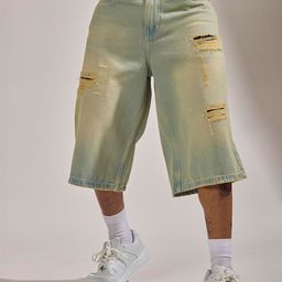 Espanshe Men Loose Fit High-Rise Denim Shorts-image-71