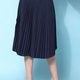 NE STYLE Women Accordion Pleated Knee-Length Flared Skirt-image-7