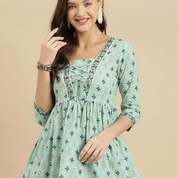 KALINI Women Floral Printed Round Neck Cotton Top-picture-29