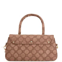 Flingo Striped PU Self Design Oversized Structured Handheld Bag image 5