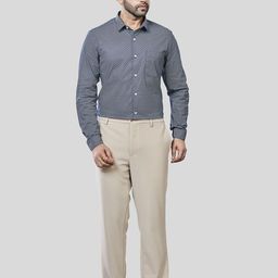 JONESBURG Geometric Printed Spread Collar Slim Fit Formal Formal Cotton Shirt-image-70