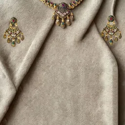 JollyStar Gold-Plated Stone Studded Jewellery Set-38