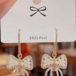 Estailo fashion Artificial Stones Studded & Beaded Contemporary Drop Earrings-image-24