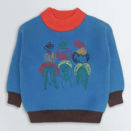 KNITCO Kids Embroidered Loose Fit Pullover Sweater-12