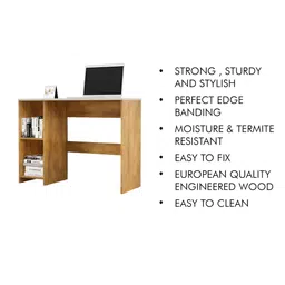 HEXA RED Brown Engineered Wood Study Table For Work From Home Students & Computer Table image 3
