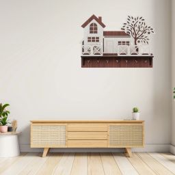 Wooden Wall Key Holder with Modern Cut Design 005 Wood Key Holder-image-97