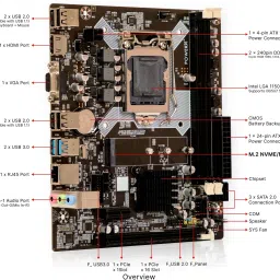 powerx H81 LGA 1150Socket ATX Intel H81 Express Chipset DDR3 Motherboard for Desktop-36