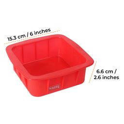 Hazel Small Silicon Square Shaped Cake Mould Red - 15 cm image 4