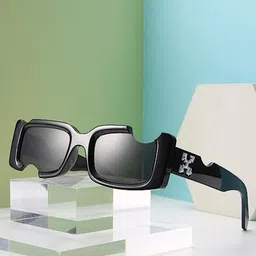 EYENAKS Unisex Black Lens & Black Rectangle UV Protected Lens Sunglasses 1903_BLACK-41
