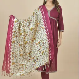 LA FEMINAE Ethnic Motifs Printed Kalamkari Dupatta-picture-15