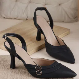 TRYME Women Solid Regular Slim Mules Heels-image-11