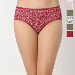 Juliet Pack Of 7 Printed Mid-Rise Stretchable Hipster Briefs 7036-M-picture-57