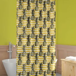 ArtzFolio Yellow & Black Printed Waterproof Shower Curtain-image-100