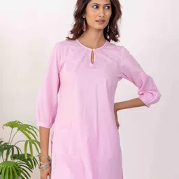INAAYA JAIPUR Zari Embroidered Pure Cotton Tunic & Palazzo Co-Ords-49