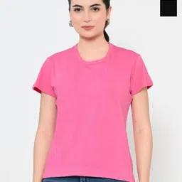 BAESD Women Pack Of 2 Solid Round Neck Cotton T-shirts-picture-26