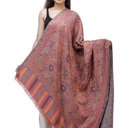 Exotic India Women Floral Woven Design Woollen Shawl-picture-32
