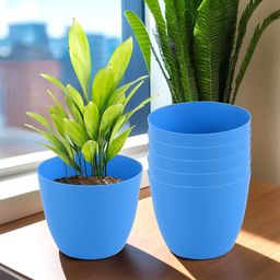 Kuber Industries Blue 6 Pieces Lightweight Planters-17