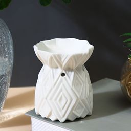 TAYHAA White Textured Ceramic Candle Holder-image-56