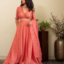 HOUSE OF INARI Embroidered Sequinned Ready to Wear Lehenga & Blouse With Dupatta-picture-50